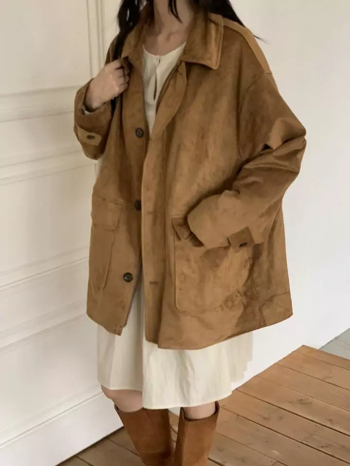 Enten - Korean Women Fashion - #momslook - Suede Half Jacket - 9