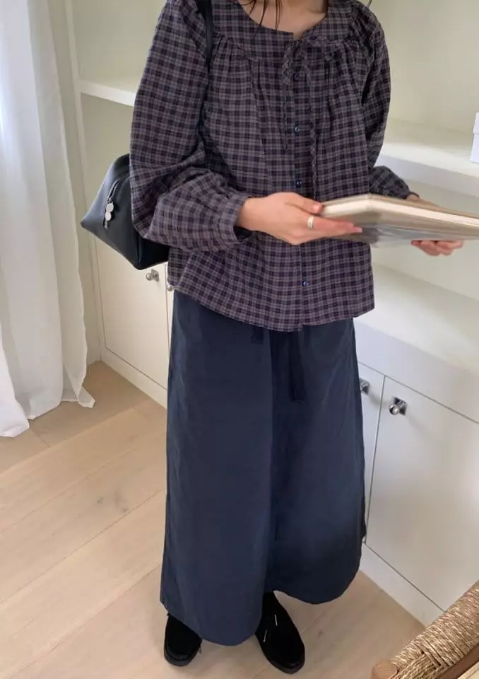 Enten - Korean Women Fashion - #momslook - Peach Pocket Long Skirt - 5