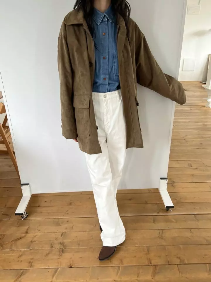 Enten - Korean Women Fashion - #womensfashion - Suede Half Jacket - 8