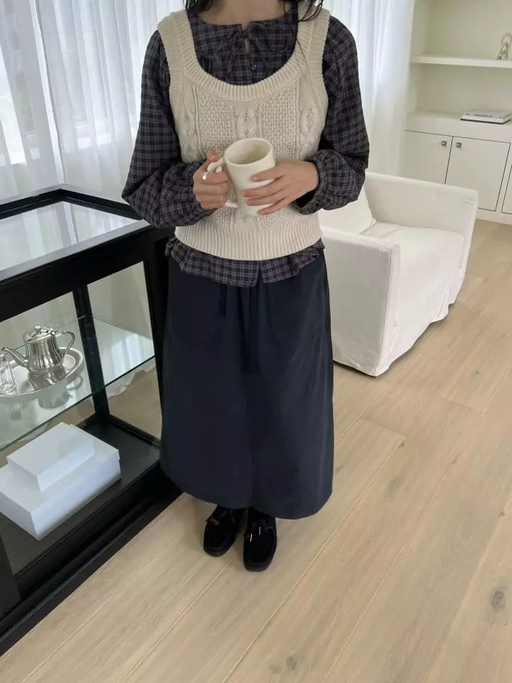 Enten - Korean Women Fashion - #womensfashion - Peach Pocket Long Skirt - 6