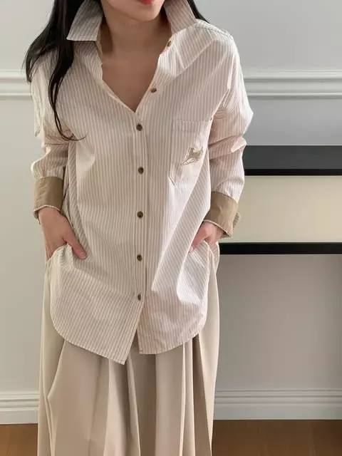 French Chic - Korean Women Fashion - #momslook - ST Macha Overfit Shirt
