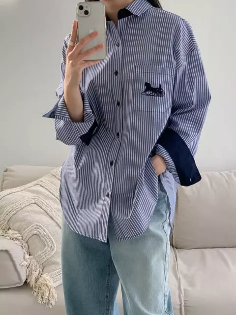 French Chic - Korean Women Fashion - #momslook - ST Macha Overfit Shirt - 3