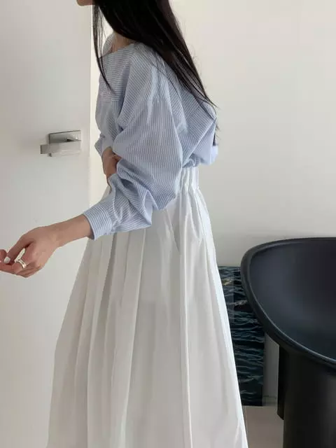 French Chic - Korean Women Fashion - #momslook - Boat Neck St Blouse - 7