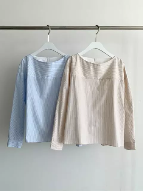 French Chic - Korean Women Fashion - #momslook - Boat Neck St Blouse - 9