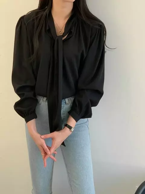 French Chic - Korean Women Fashion - #momslook - Bane Shirring Blouse