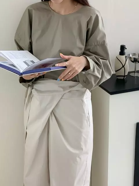 French Chic - Korean Women Fashion - #momslook - Wide leg draped pants
