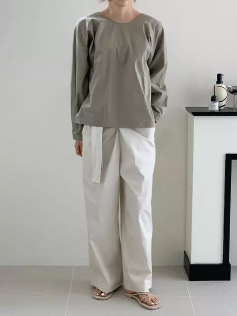 French Chic - Korean Women Fashion - #momslook - Wide leg draped pants - 7