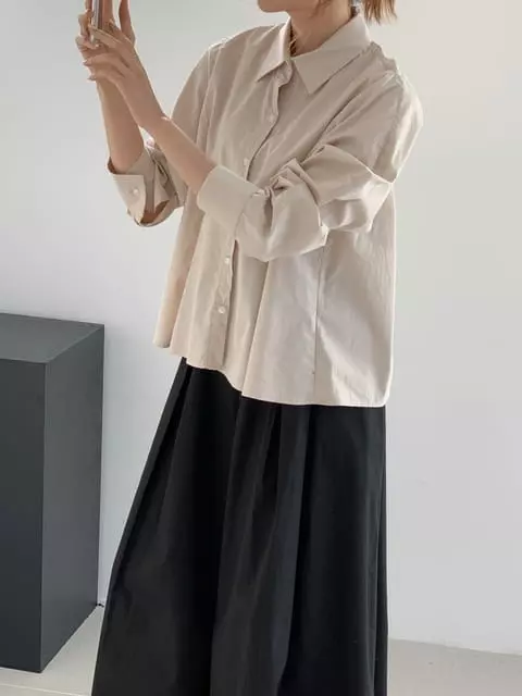 French Chic - Korean Women Fashion - #momslook - Pleated crop blouse - 5