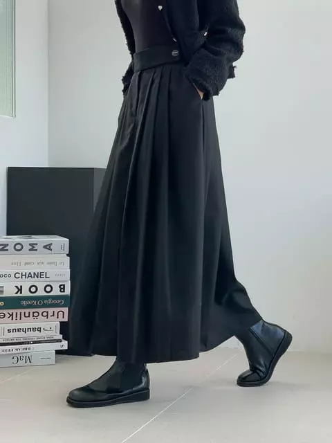 French Chic - Korean Women Fashion - #shopsmall - Franel Pleats Long Skirt - 6