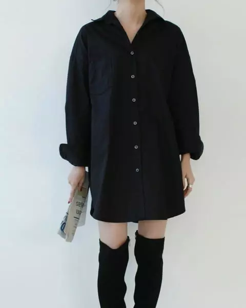 French Chic - Korean Women Fashion - #thatsdarling - Two Way Boxy Long Shirt - 6