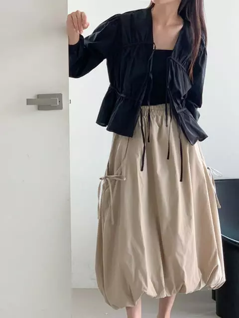 French Chic - Korean Women Fashion - #womensfashion - Abang Cardigan Shirring Blouse - 8