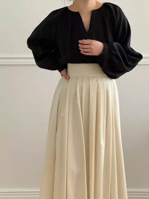 French Chic - Korean Women Fashion - #womensfashion - V Neck Shirring Blouse - 5