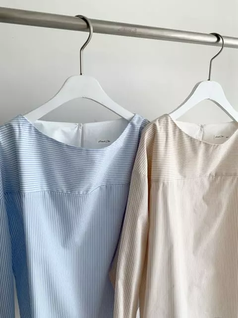 French Chic - Korean Women Fashion - #womensfashion - Boat Neck St Blouse - 8