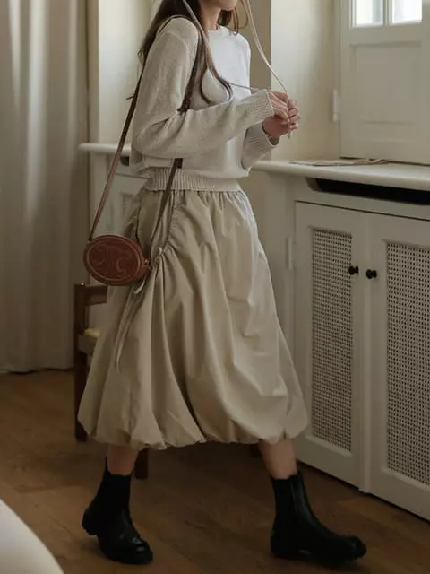 French Chic - Korean Women Fashion - #womensfashion - Bansen Balloon Skirt