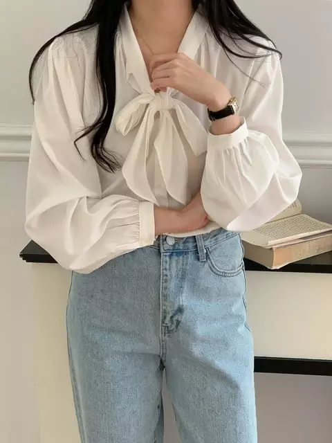 French Chic - Korean Women Fashion - #womensfashion - Bane Shirring Blouse - 2
