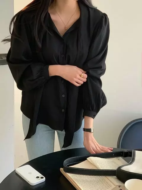 French Chic - Korean Women Fashion - #momslook - Bane Shirring Blouse - 4