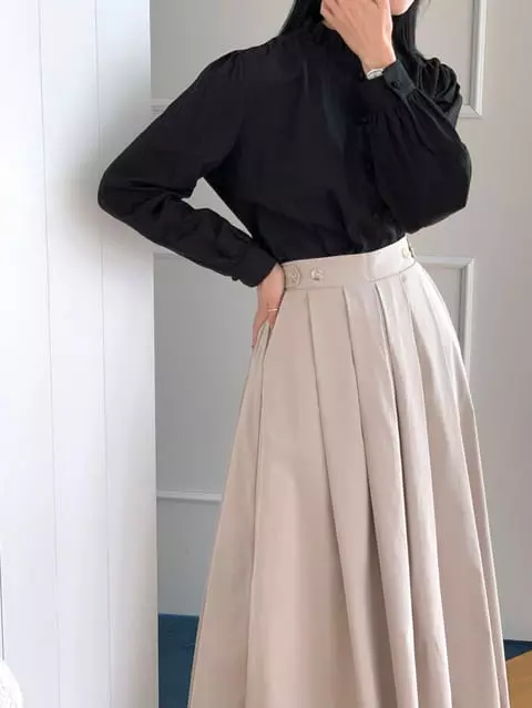 French Chic - Korean Women Fashion - #womensfashion - Dovi Neck Frill Blouse - 7