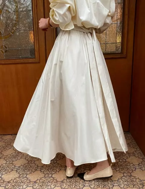 French Chic - Korean Women Fashion - #womensfashion - Pleated maxi skirt Plare