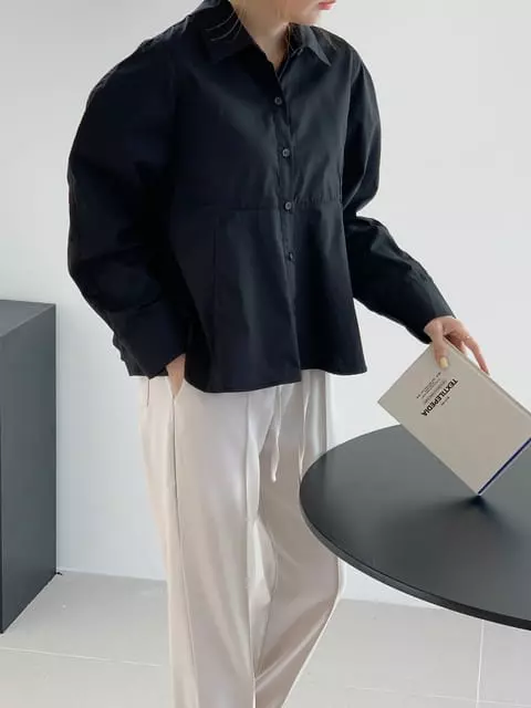 French Chic - Korean Women Fashion - #womensfashion - Pleated crop blouse - 7