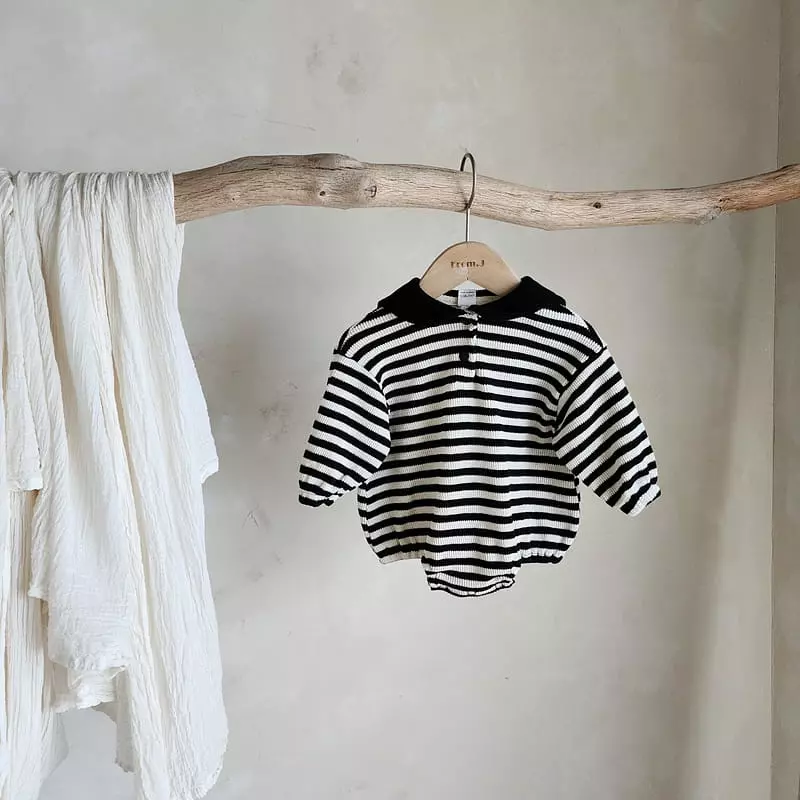 From J - Korean Baby Fashion - #babyboutique - Waffle Sailor Bodysuit - 6