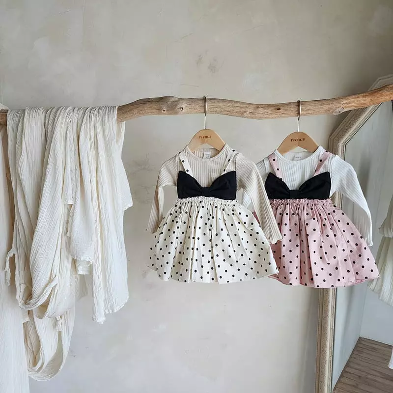 From J - Korean Baby Fashion - #babyclothing - Dot Ribbon Bodysuit - 2