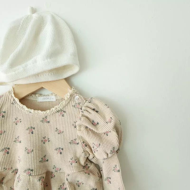 From J - Korean Baby Fashion - #babyfashion - Bara Flower Waffle Bodysuit