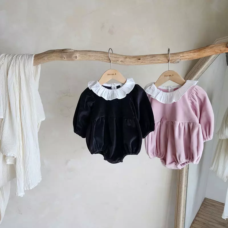 From J - Korean Baby Fashion - #babyfashion - Velvet Frill Bodysuit - 11