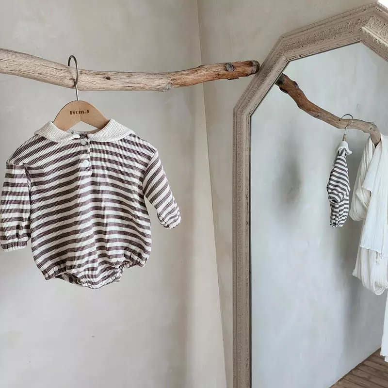 From J - Korean Baby Fashion - #babyfashion - Waffle Sailor Bodysuit - 9
