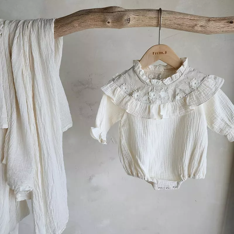 From J - Korean Baby Fashion - #babyfever - Bon Jour Frill Bodysuit - 5