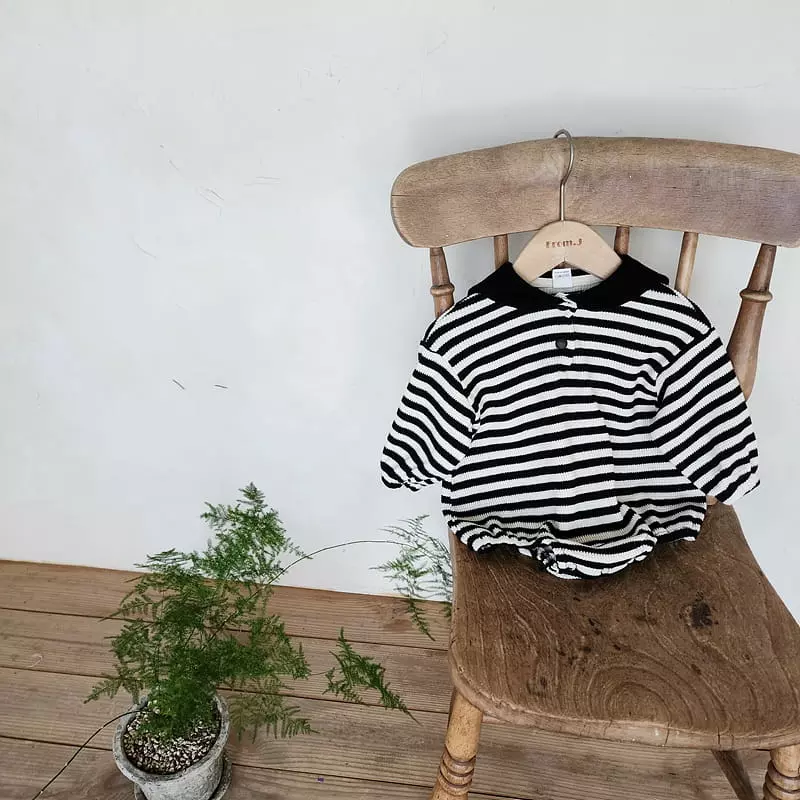 From J - Korean Baby Fashion - #babyfever - Waffle Sailor Bodysuit - 10