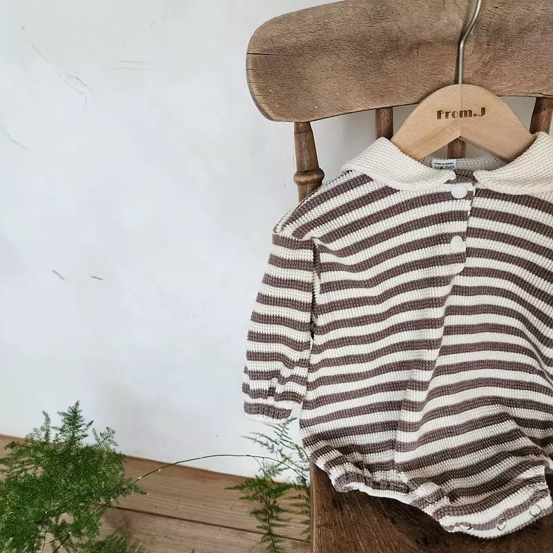 From J - Korean Baby Fashion - #babylifestyle - Waffle Sailor Bodysuit - 12