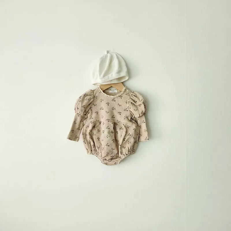 From J - Korean Baby Fashion - #babyoninstagram - Bara Flower Waffle Bodysuit - 5