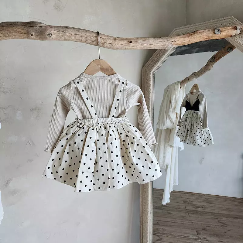 From J - Korean Baby Fashion - #babyootd - Dot Ribbon Bodysuit - 8