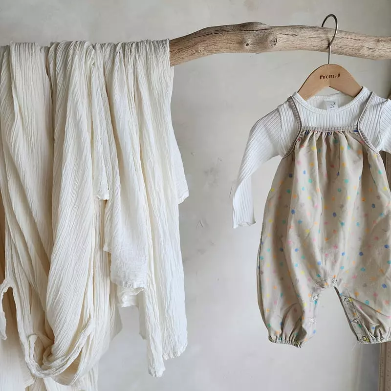 From J - Korean Baby Fashion - #babyootd - Dot Dungarees Bodysuit - 5