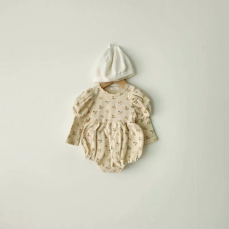 From J - Korean Baby Fashion - #babyoutfit - Bara Flower Waffle Bodysuit - 8