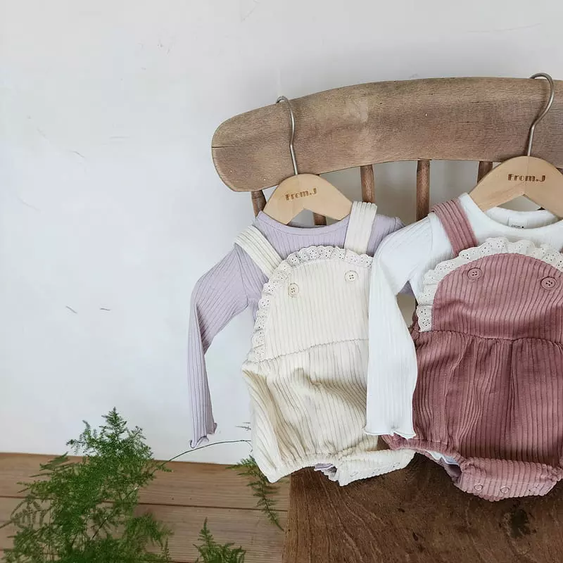 From J - Korean Baby Fashion - #babyoutfit - Rib Frill Bodysuit - 6