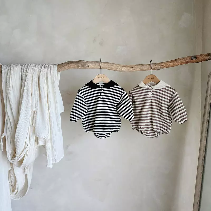 From J - Korean Baby Fashion - #babyoutfit - Waffle Sailor Bodysuit