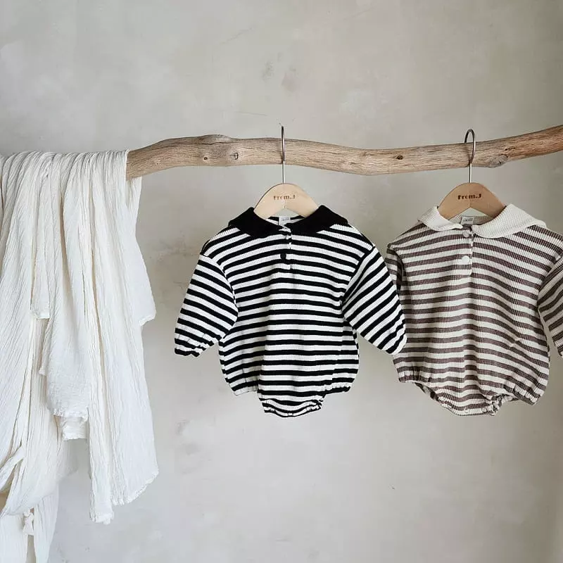 From J - Korean Baby Fashion - #babywear - Waffle Sailor Bodysuit - 2