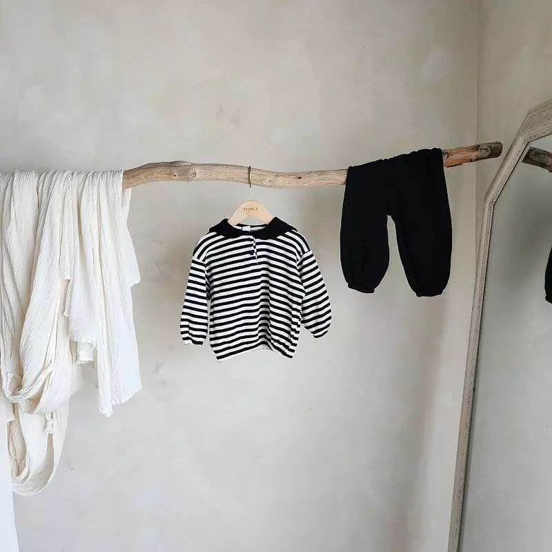 From J - Korean Baby Fashion - #babywear - Waffle Sailor Top Bottom Set