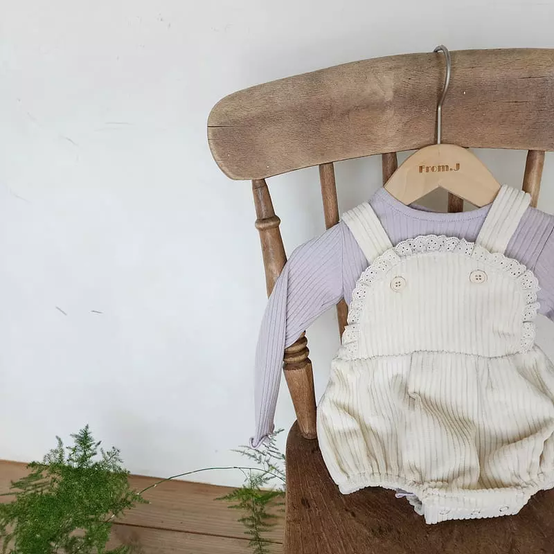 From J - Korean Baby Fashion - #onlinebabyboutique - Rib Frill Bodysuit - 8
