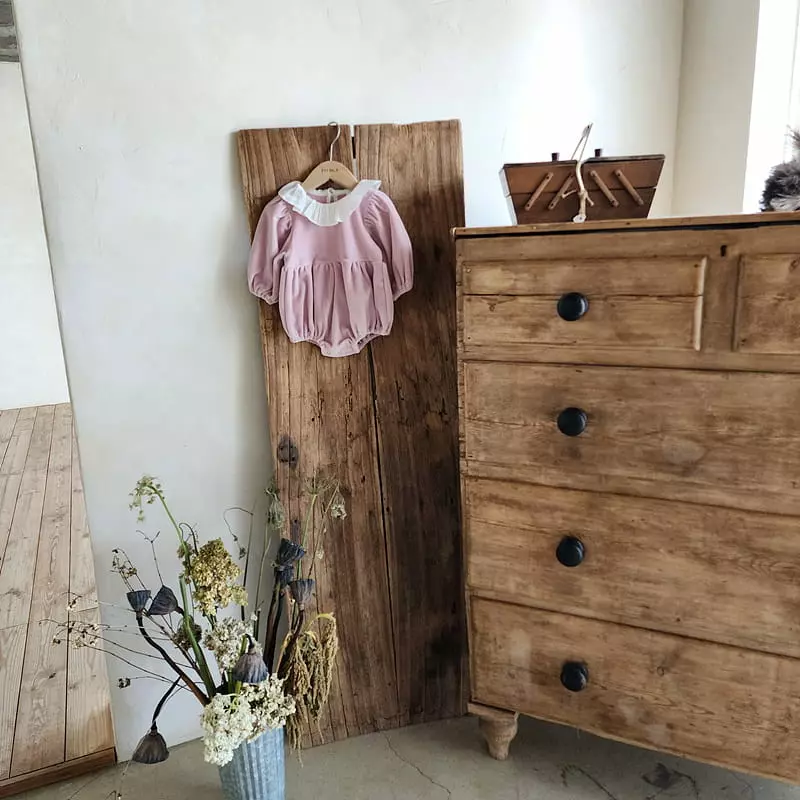 From J - Korean Baby Fashion - #onlinebabyboutique - Velvet Frill Bodysuit - 5