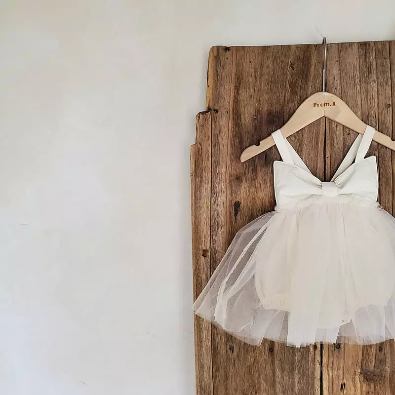 From J - Korean Baby Fashion - #onlinebabyshop - Ribbon Shasha Bodysuit - 2
