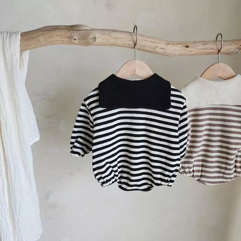 From J - Korean Baby Fashion - #smilingbaby - Waffle Sailor Bodysuit - 5