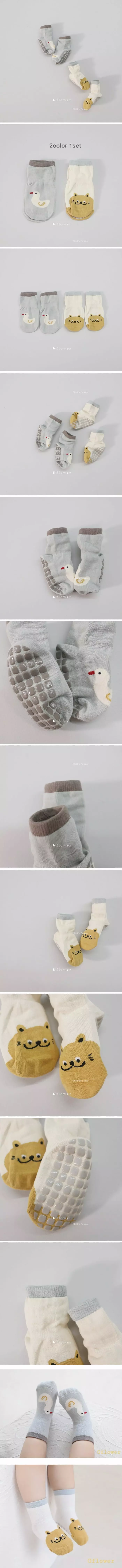 G Flower - Korean Children Fashion - #fashionkids - Baby Duck Bear Socks Set