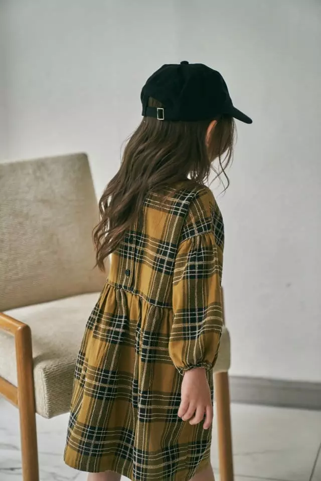 Green Tomato - Korean Children Fashion - #designkidswear - Check One-piece - 7
