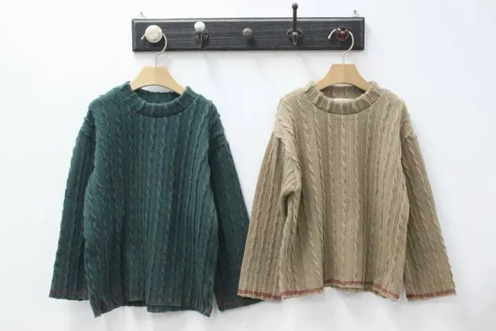 Green Tomato - Korean Children Fashion - #minifashionista - Twist Knit Tee - 8