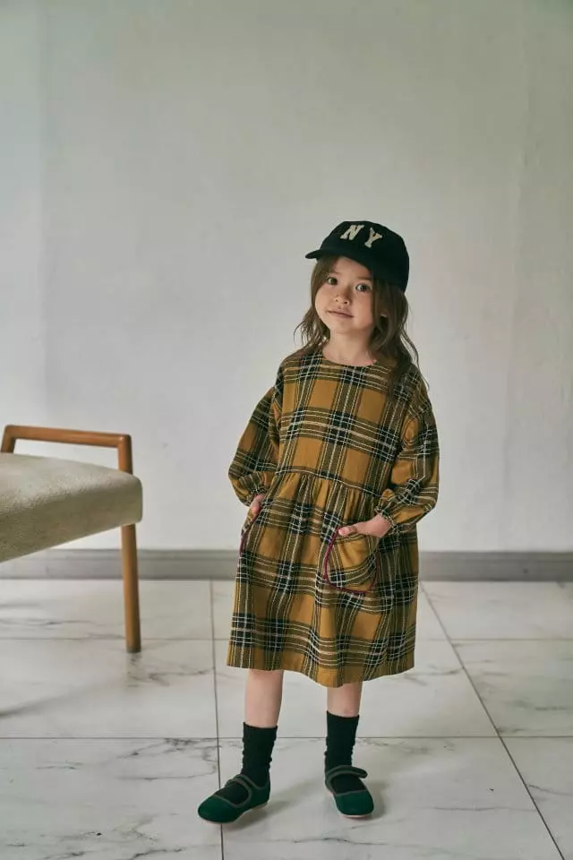 Green Tomato - Korean Children Fashion - #toddlerclothing - Check One-piece - 4