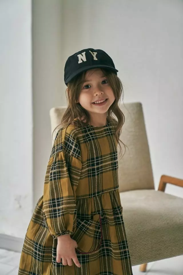 Green Tomato - Korean Children Fashion - #todddlerfashion - Check One-piece - 2