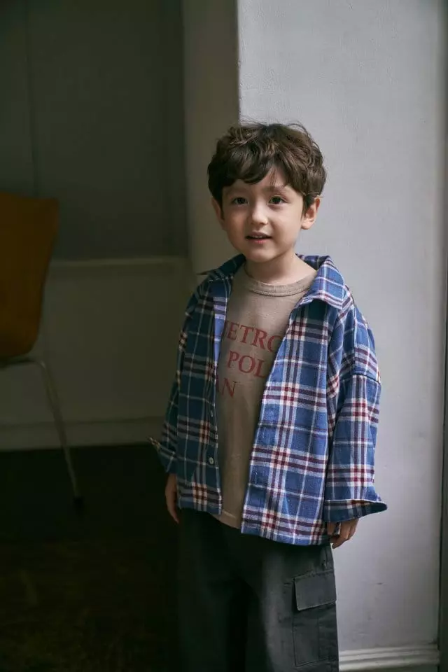 Green Tomato - Korean Children Fashion - #toddlerclothing - Check Shirt - 5