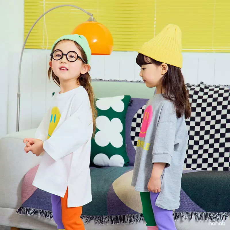 Hanab - Korean Children Fashion - #toddlerclothing - Color Smile Top Bottom Set - 8